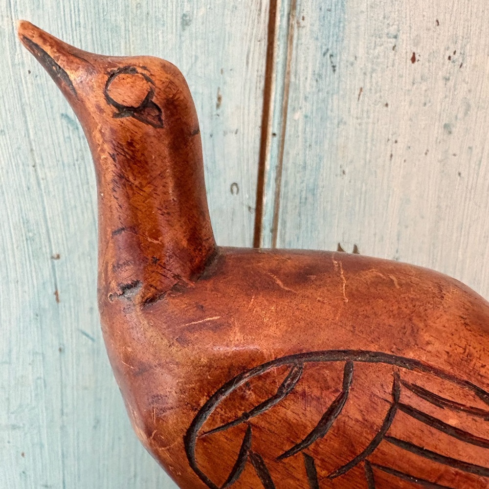 From Grand Cayman Island, BWI Handcrafted Wooden Bird Sculpture - Picture 6 of 10